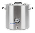 Brauheld Pur Klarstein Cuve de fermentation Système de brassage Thermomètre intégré Paroi de 07 mm Fond sandwich de 3 mm adapté aux plaques à induction Robinet du vidange 1/2 Volume 35 litres