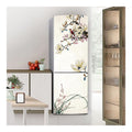 pour autocollants Stickers frigo de réfrigérateur couvrant entièrement la porte du réfrigérateurs muraux en peau destiné à décalcomanie du cuisine peinture chinoise fleur et oiseau