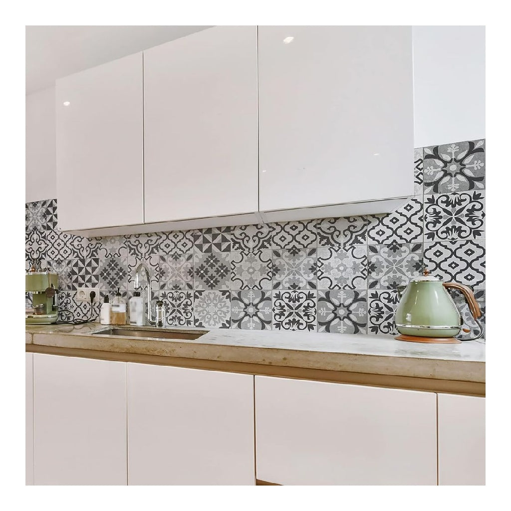 Adhesive Credence CREARREDA destiné à Cuisine autocollant mural fantaisie gris tourterelle cementine 260x60 cm 100 fabriqué en Italie avec encre non toxique ignifuge et imperméable à l'eau