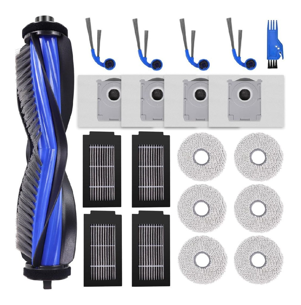 Accessoires du Rechange pour ECOVACS Deebot T50 PRO OMNI Gen3/T50 OMNI Gen3 1 Brosse principale 4 Filtres 4 Brosses Latérales 6 Serpillères 4 Sacs à Poussière